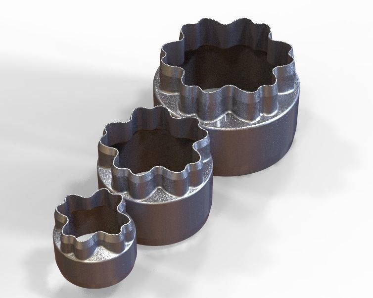 Cookie Cutter Flower-01 and Circle 3D print model_9