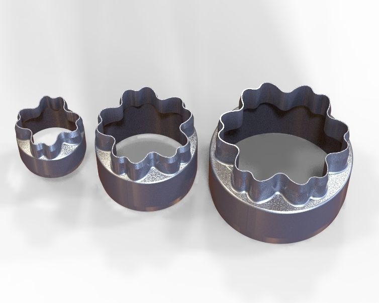 Cookie Cutter Flower-01 and Circle 3D print model_7