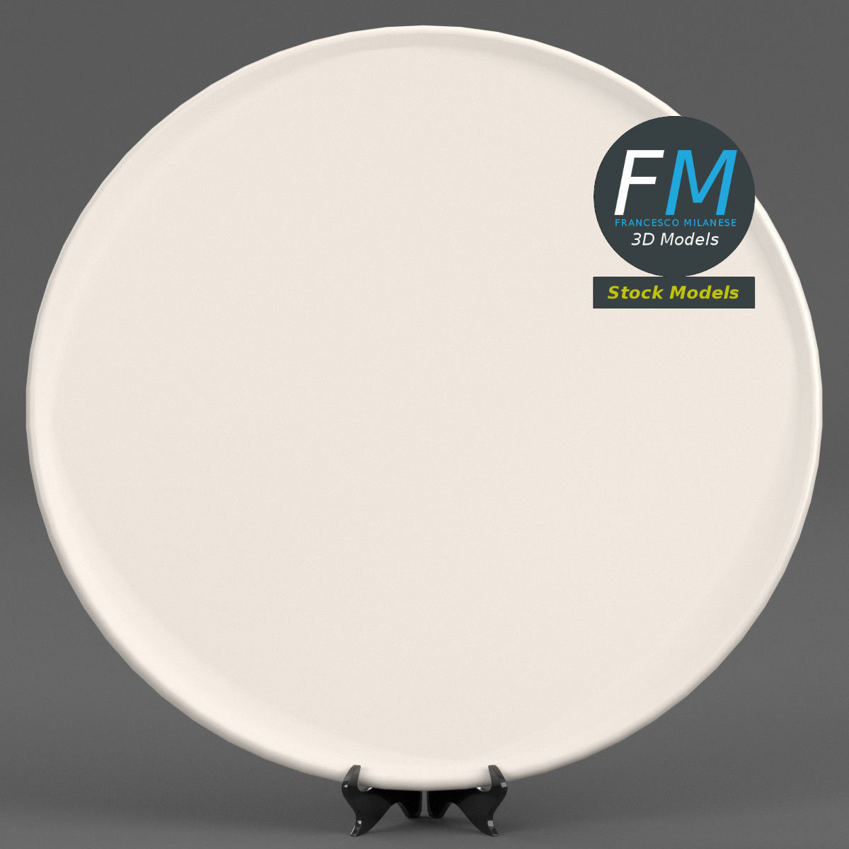 Plate on holder stand for display 3D model_3
