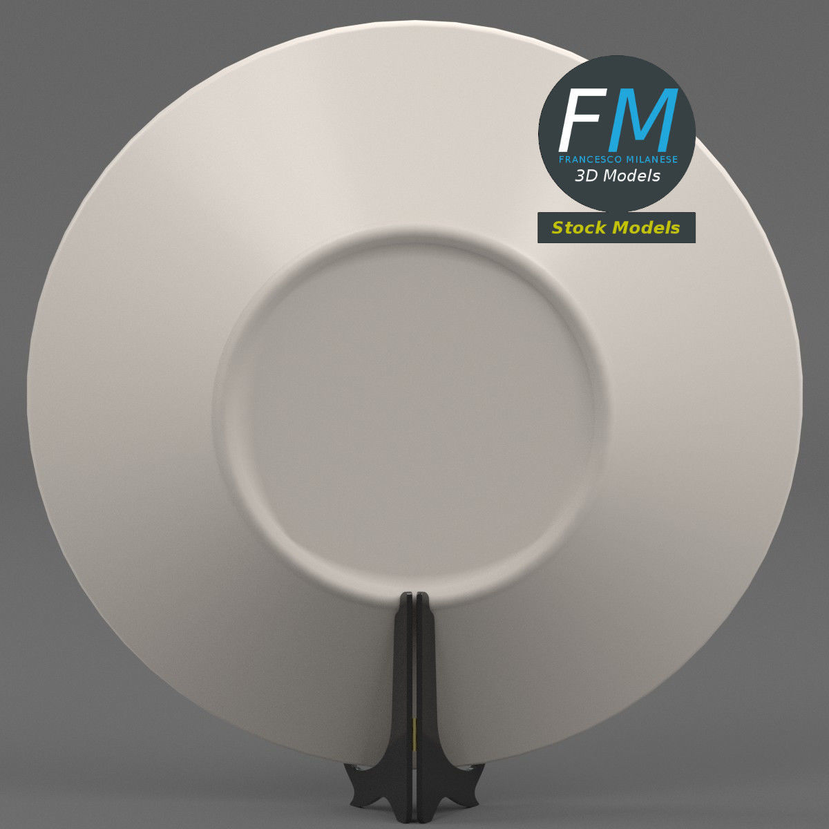 Plate on holder stand for display 3D model_4