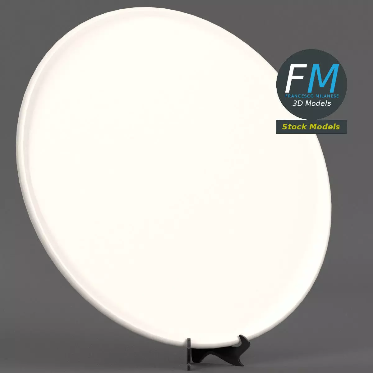 Plate on holder stand for display 3D model_0