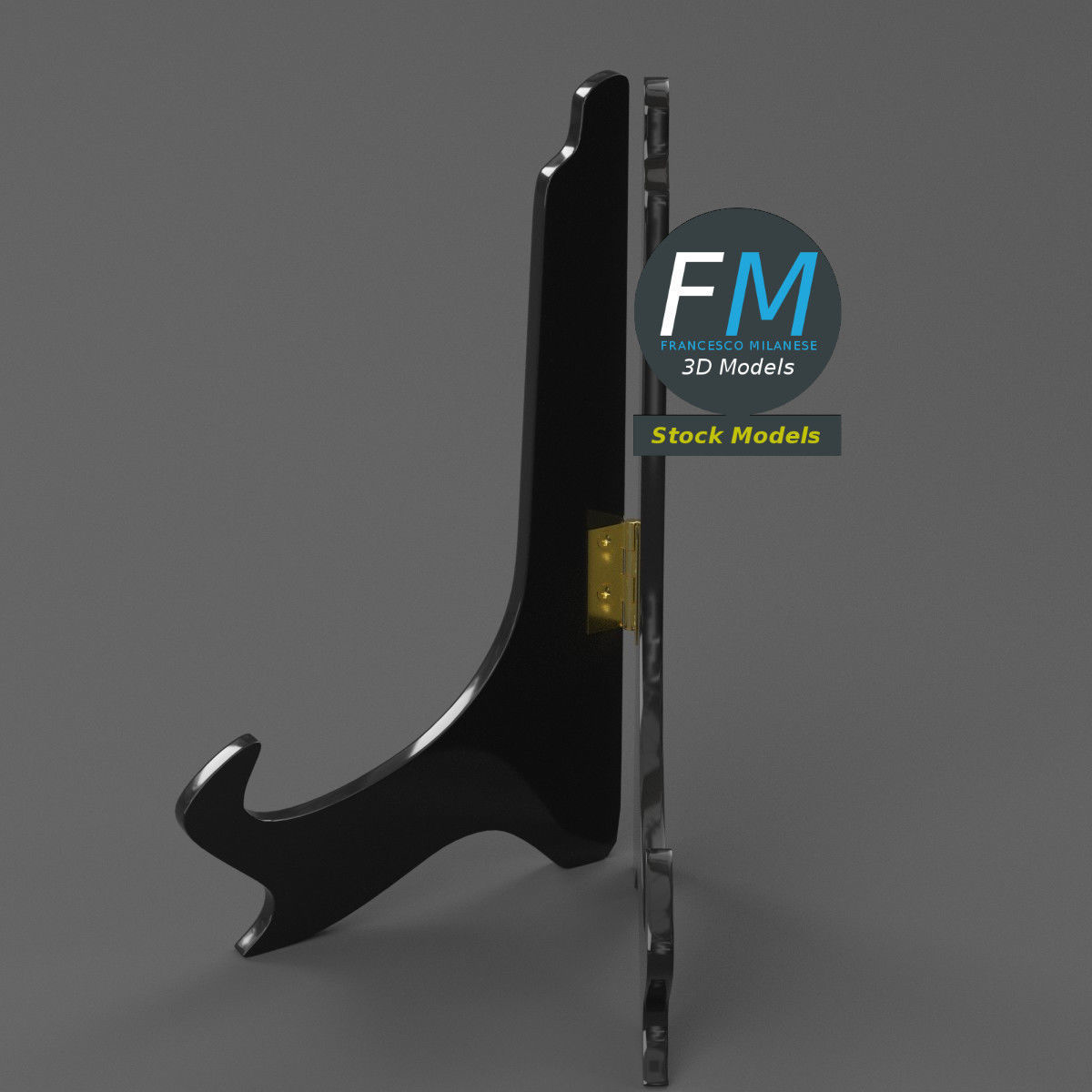 Plate on holder stand for display 3D model_5
