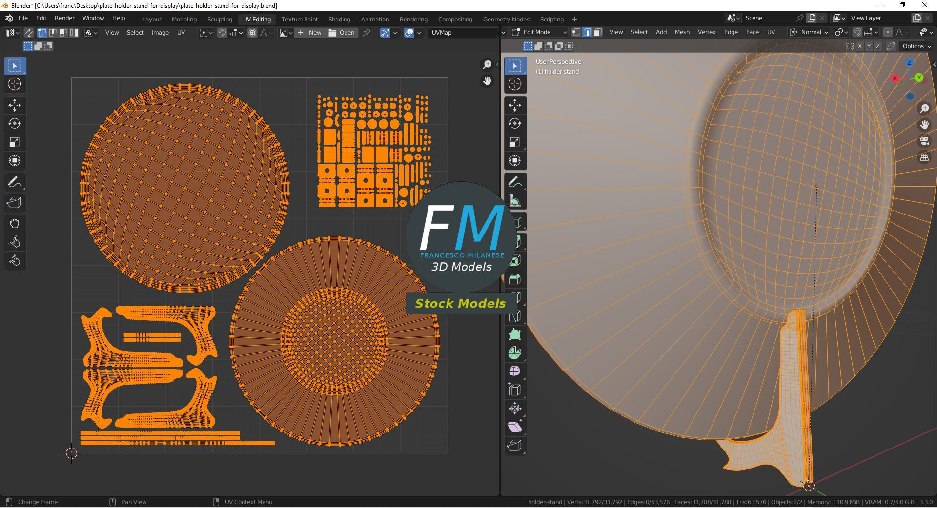 Plate on holder stand for display 3D model_10