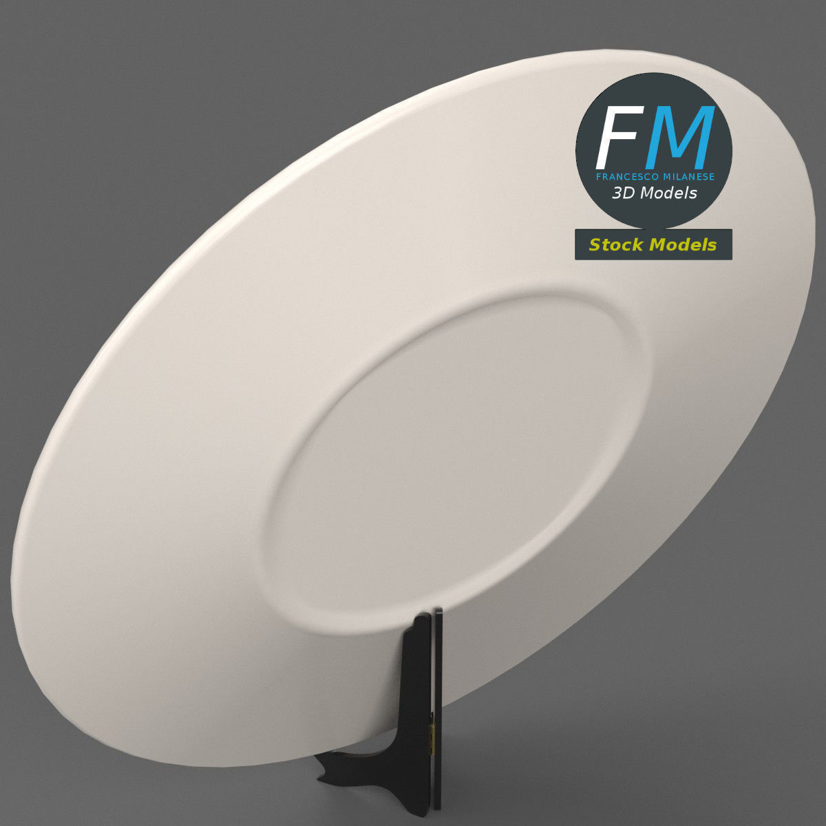 Plate on holder stand for display 3D model_2