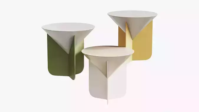 cone white and green side table by matteo zorzenoni
