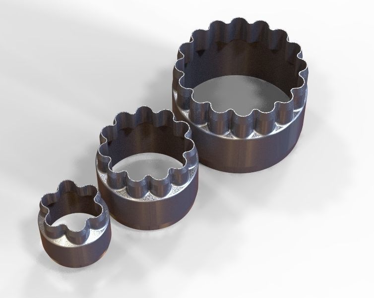 Cookie Cutter Flower-03 and Circle 3D print model_9