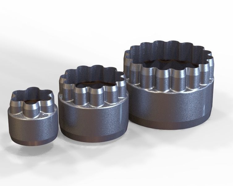 Cookie Cutter Flower-03 and Circle 3D print model_1