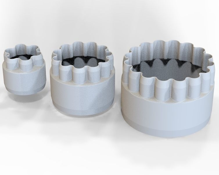 Cookie Cutter Flower-03 and Circle 3D print model_3