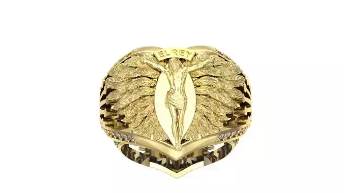 jesus wings ring 3D print model
