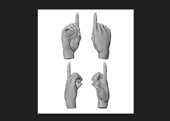 Hand sign 2 3D print model