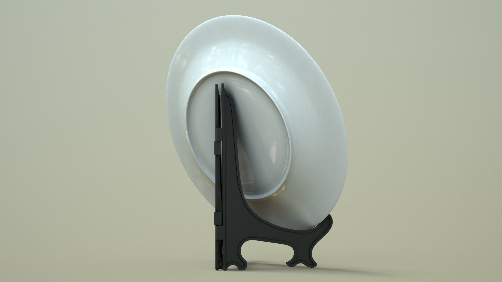 Plate with Stand Low-poly 3D model_7