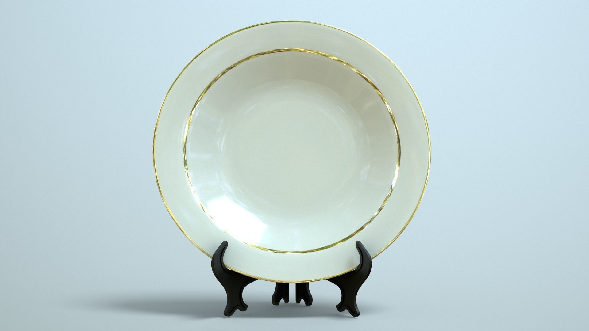 Plate with Stand Low-poly 3D model_8