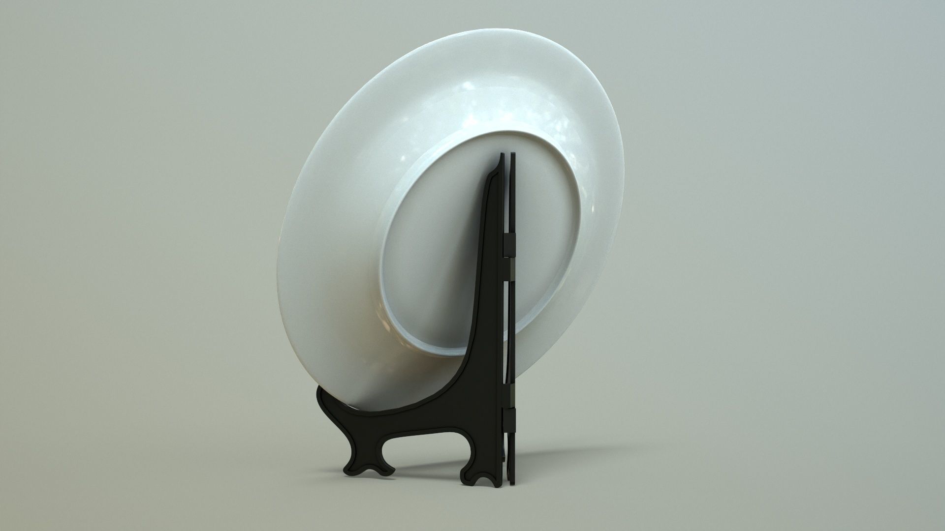 Plate with Stand Low-poly 3D model_6