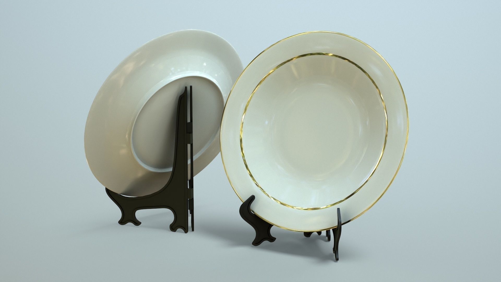 Plate with Stand Low-poly 3D model_3