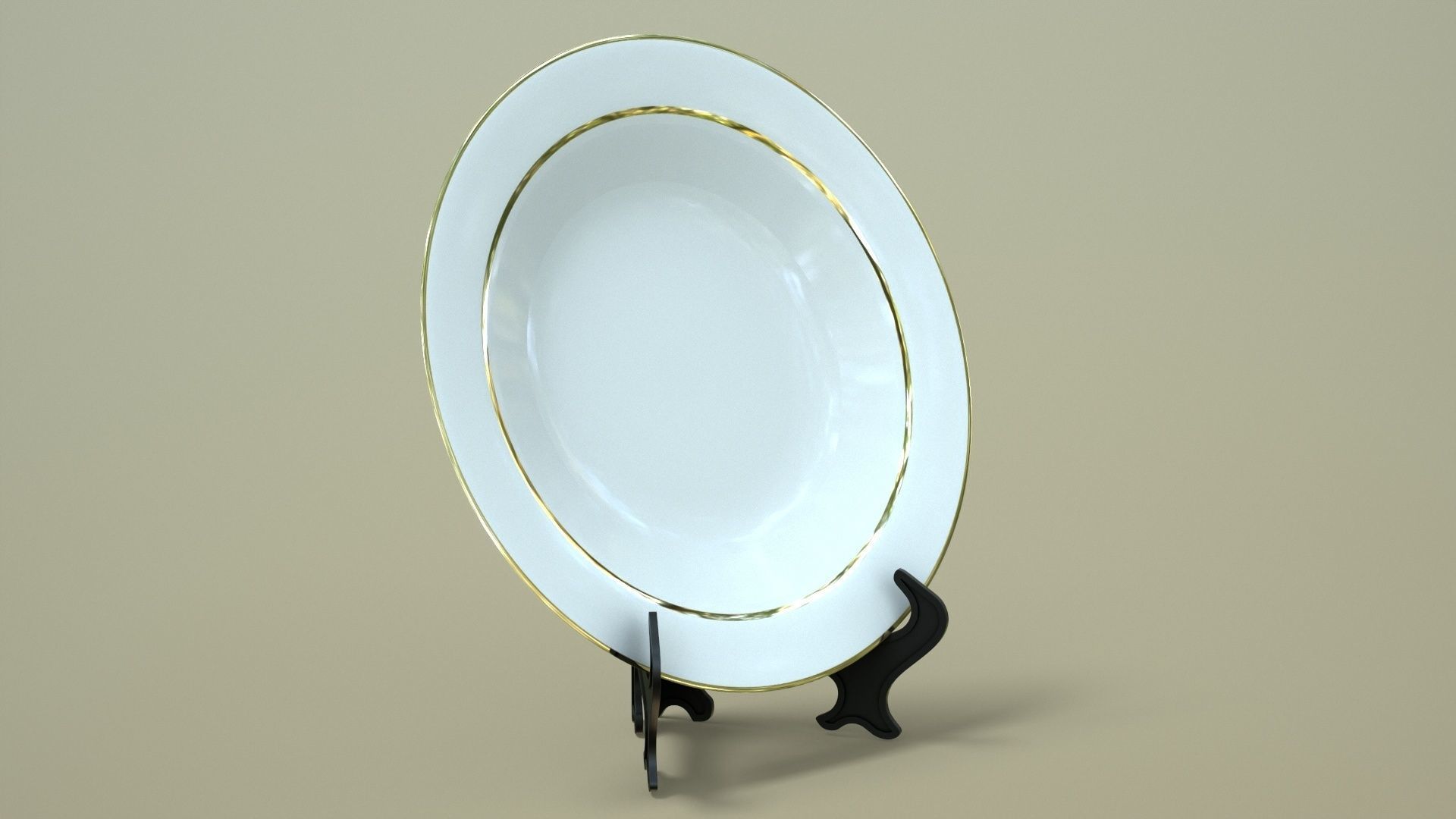 Plate with Stand Low-poly 3D model_4