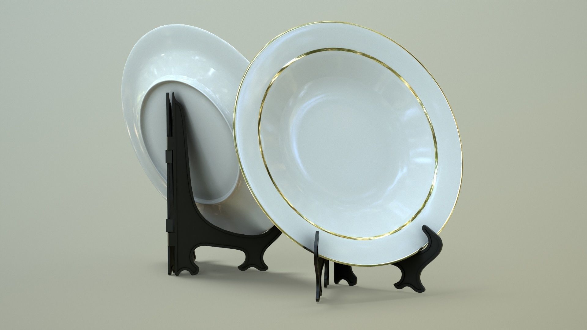 Plate with Stand Low-poly 3D model_5