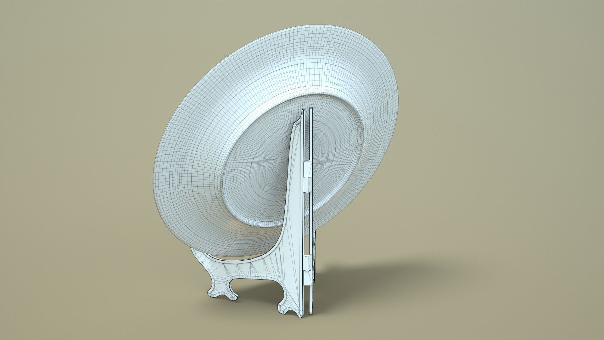 Plate with Stand Low-poly 3D model_14