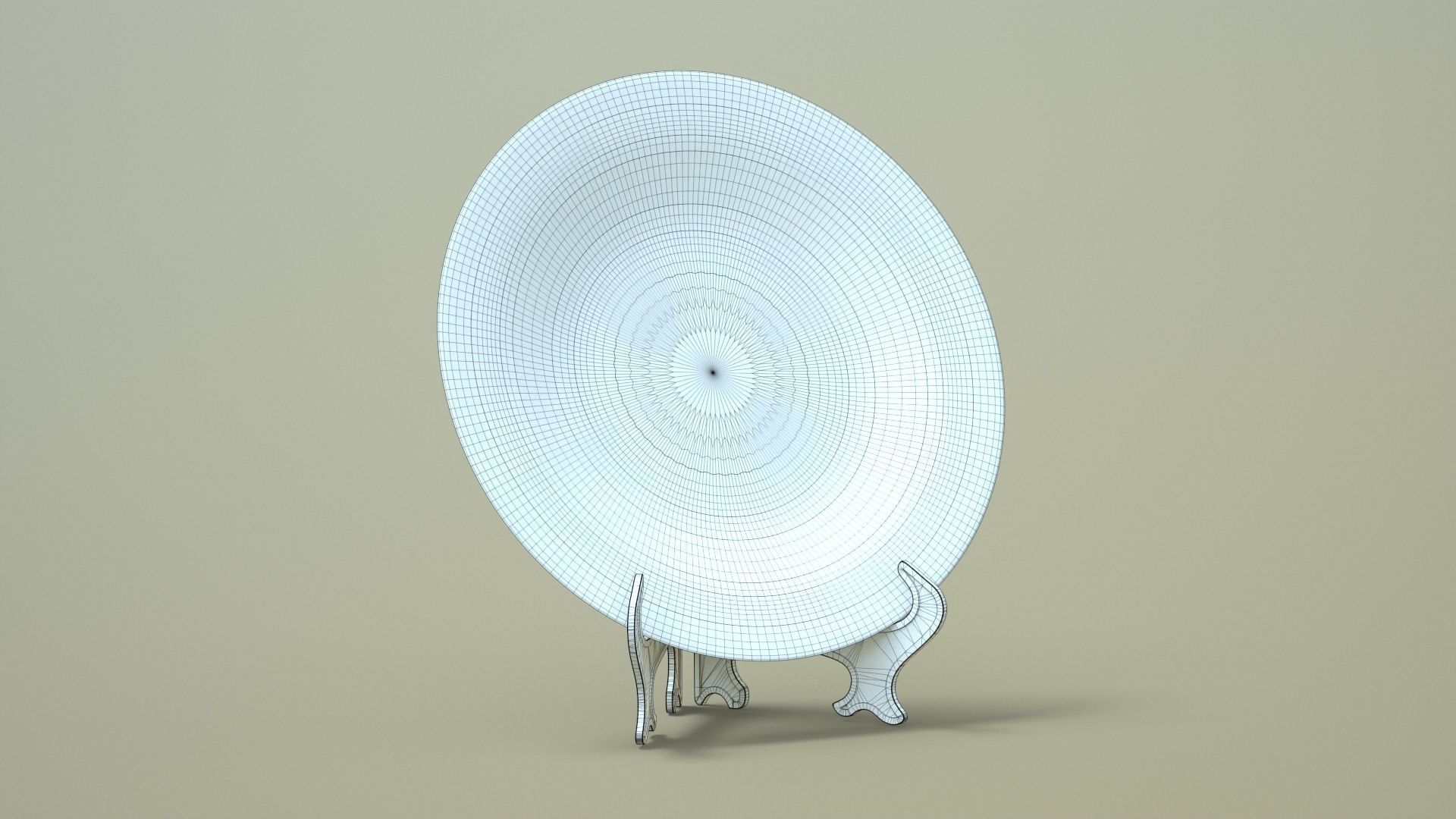 Plate with Stand Low-poly 3D model_16
