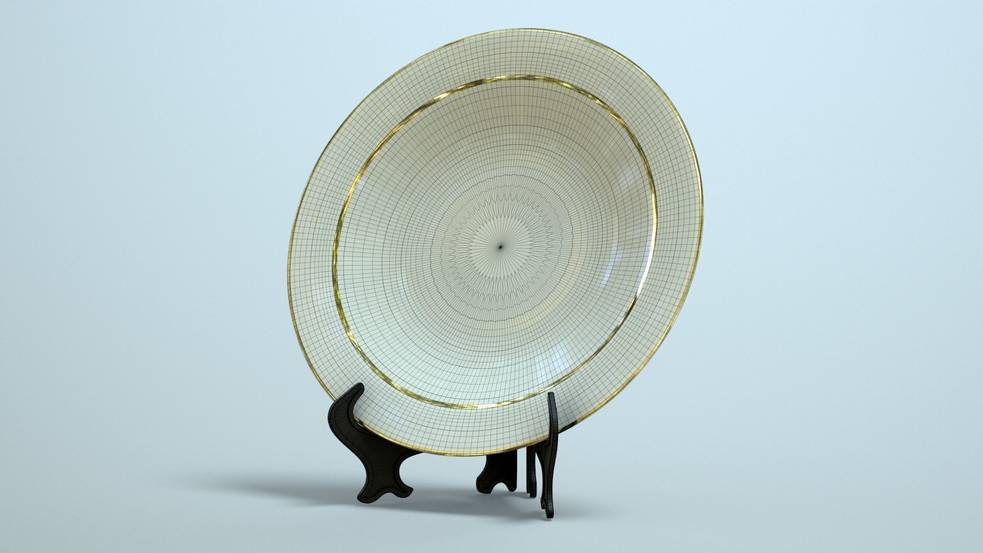 Plate with Stand Low-poly 3D model_13