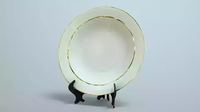Plate with Stand Low-poly 3D model
