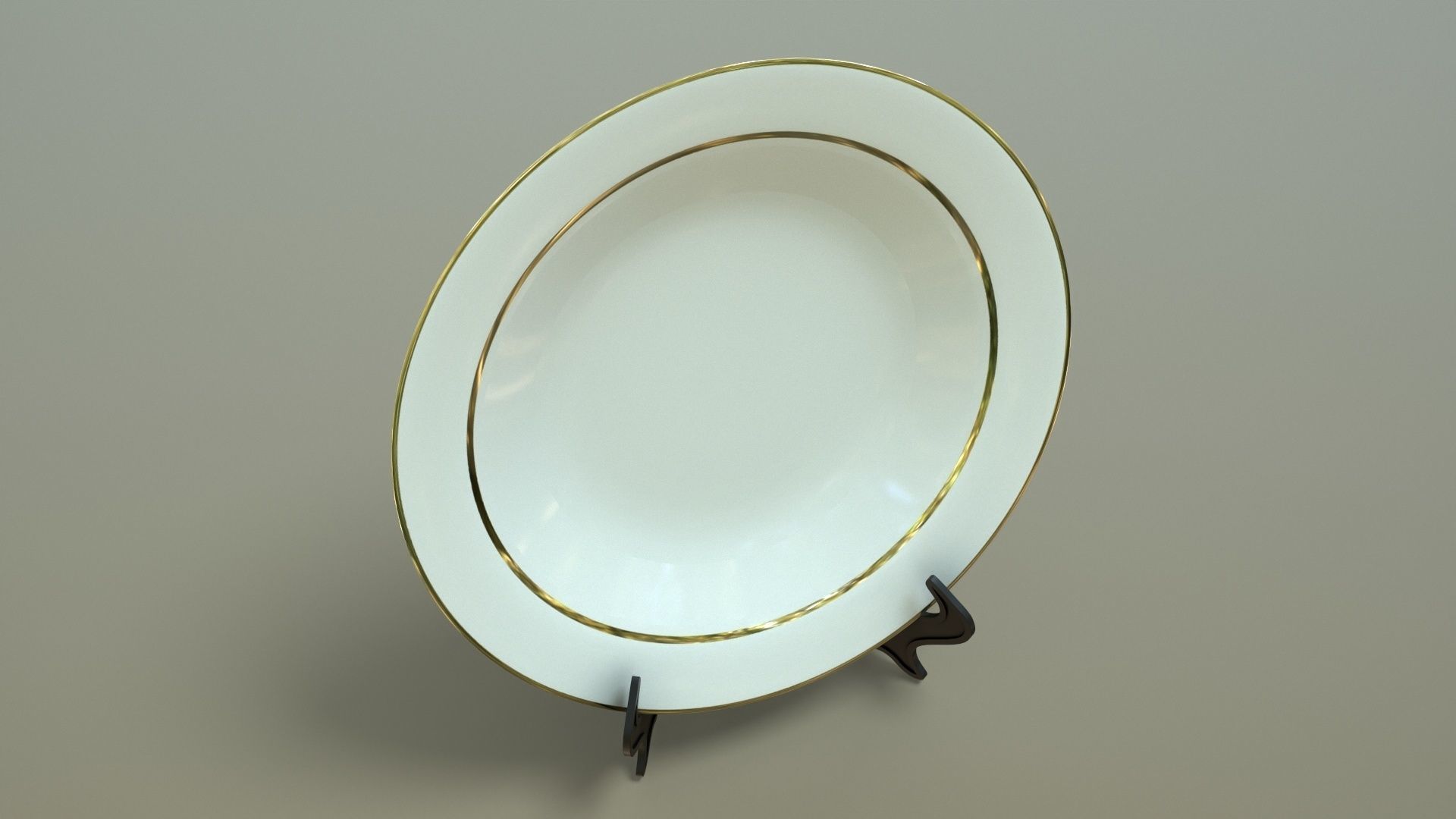 Plate with Stand Low-poly 3D model_9