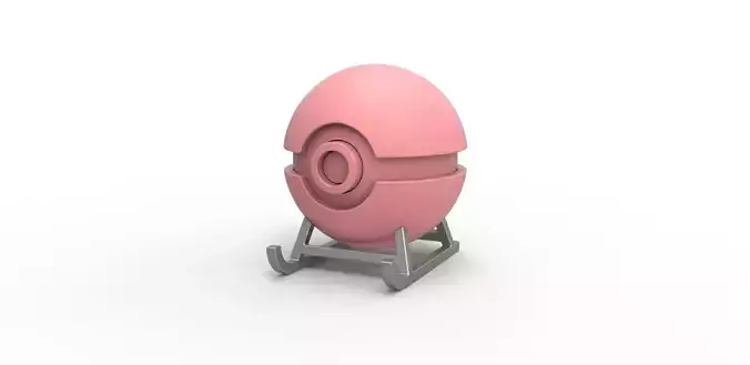 Pokeball Sled stand 3D print model