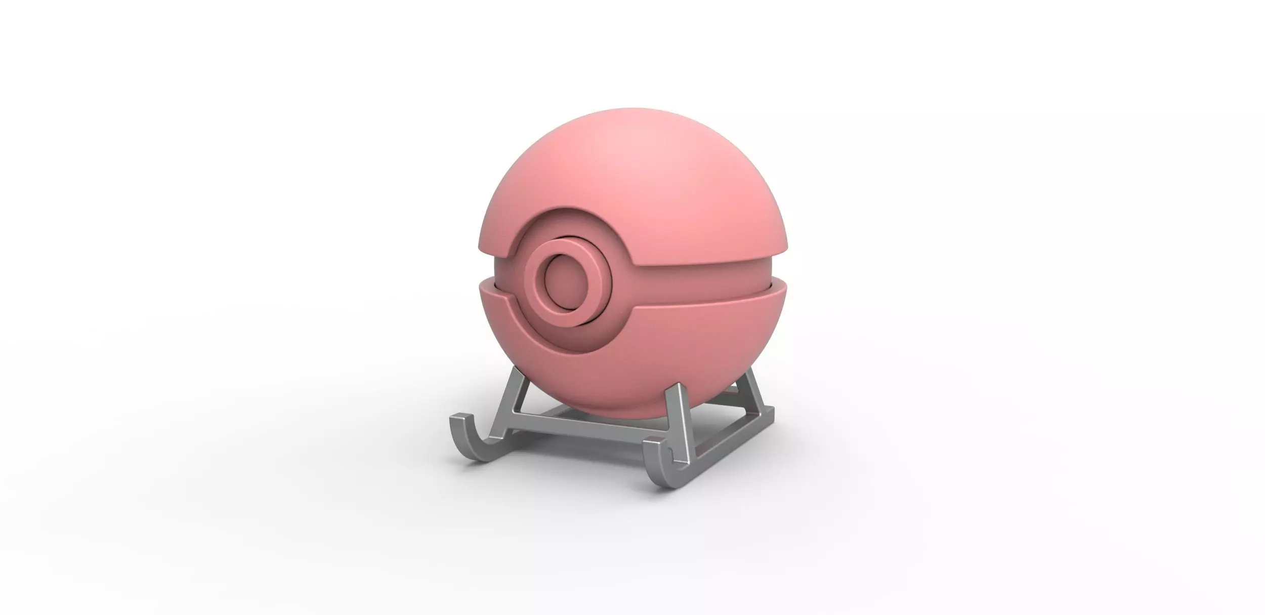 Pokeball Sled stand 3D print model_0