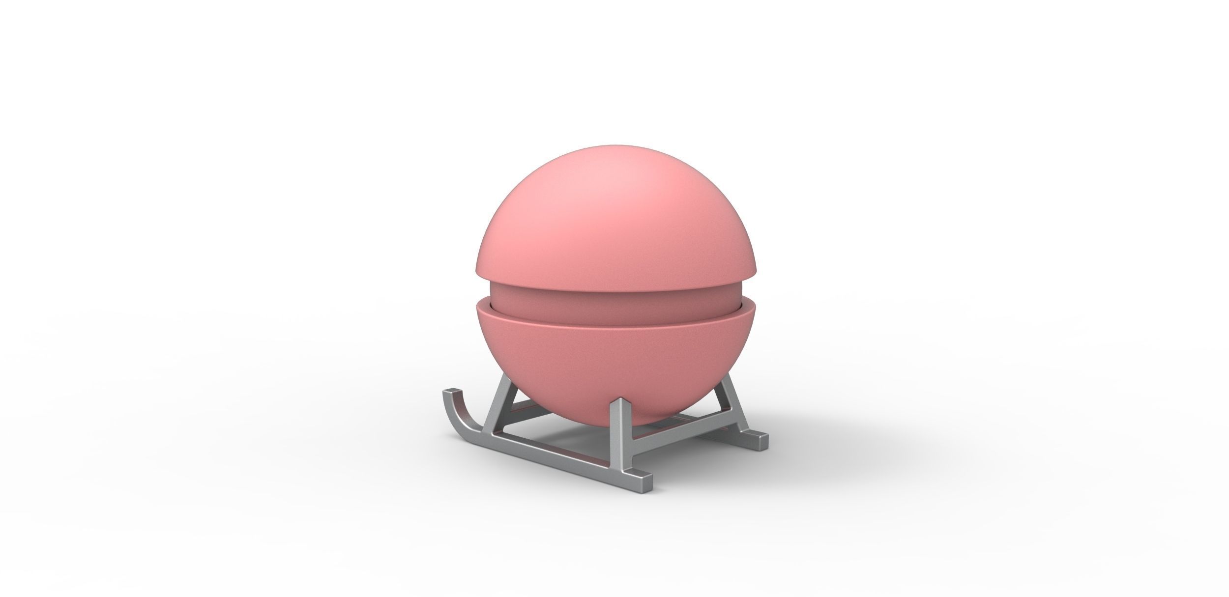 Pokeball Sled stand 3D print model_3