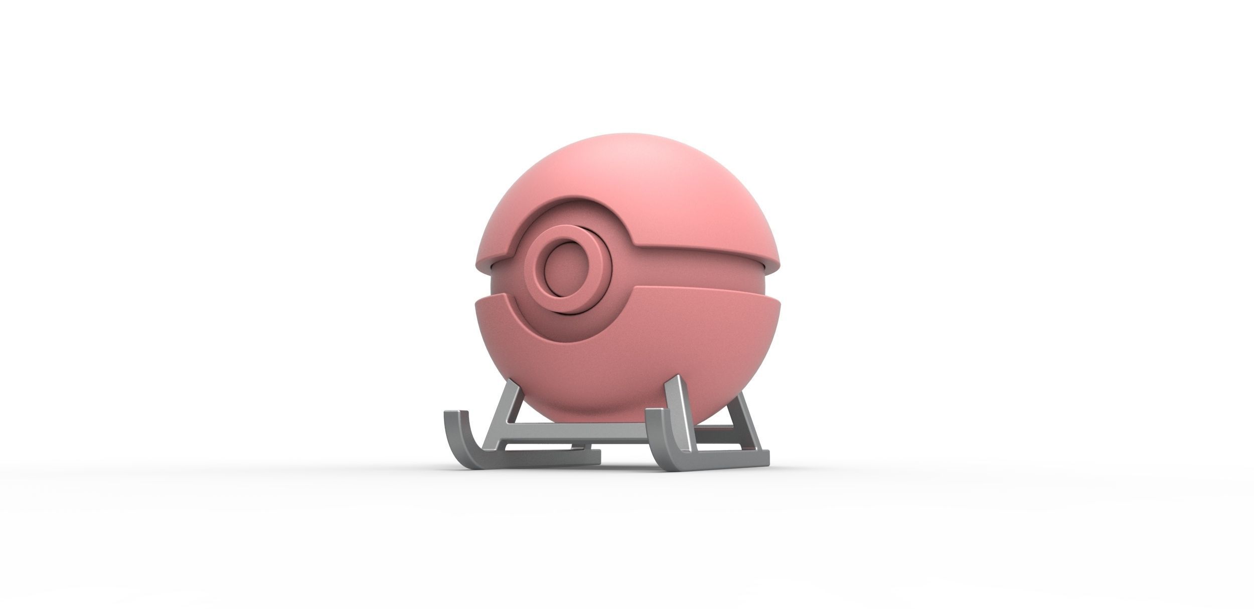 Pokeball Sled stand 3D print model_1