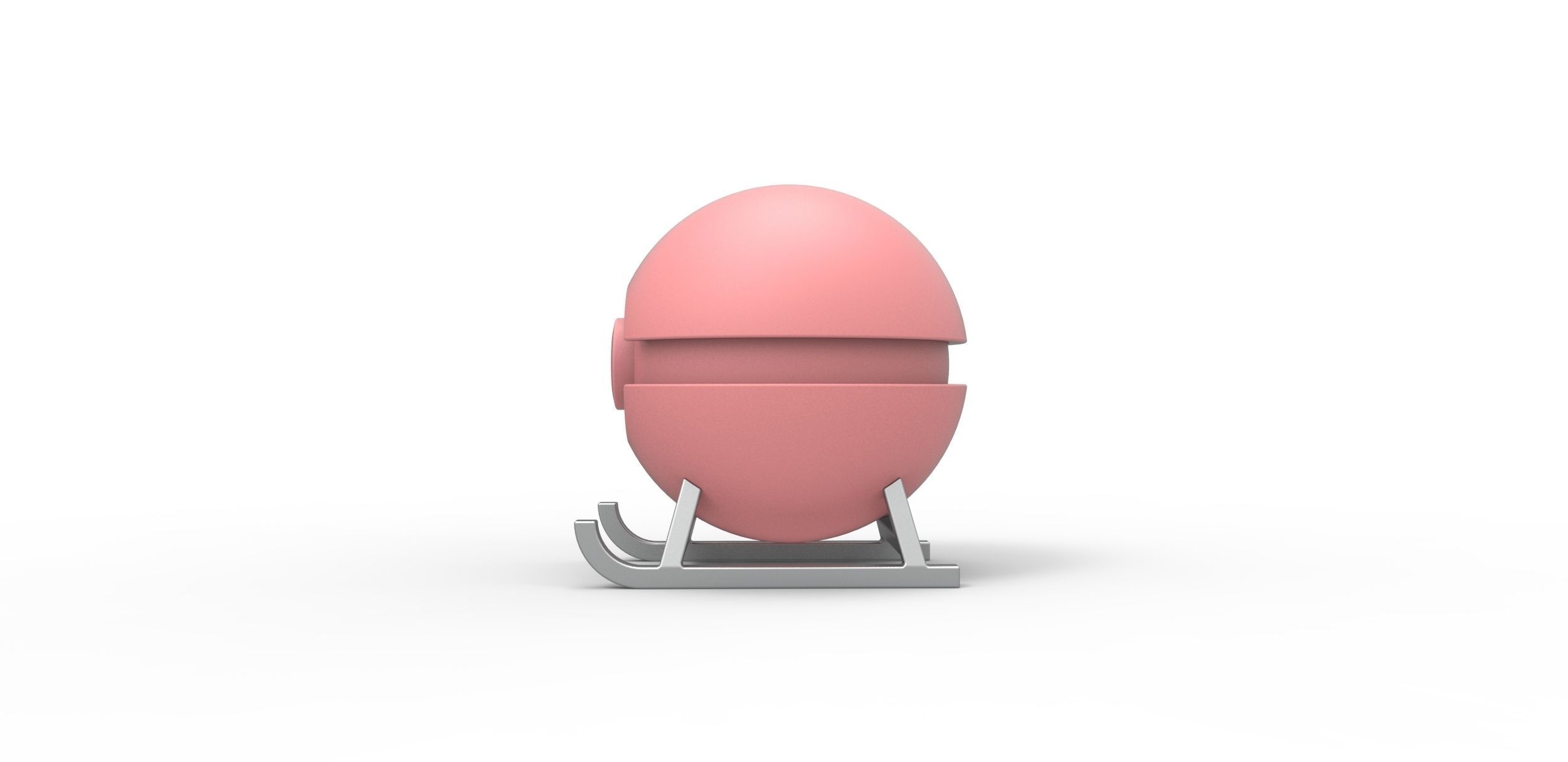 Pokeball Sled stand 3D print model_2