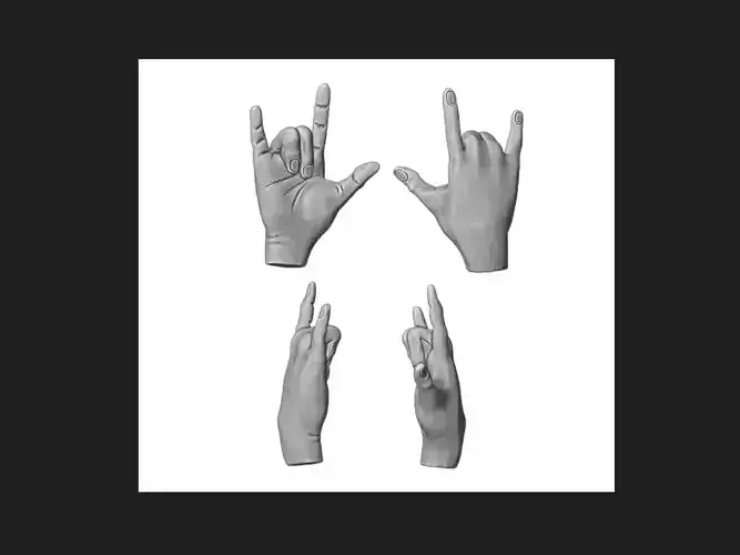 Hand sign 4 3D print model