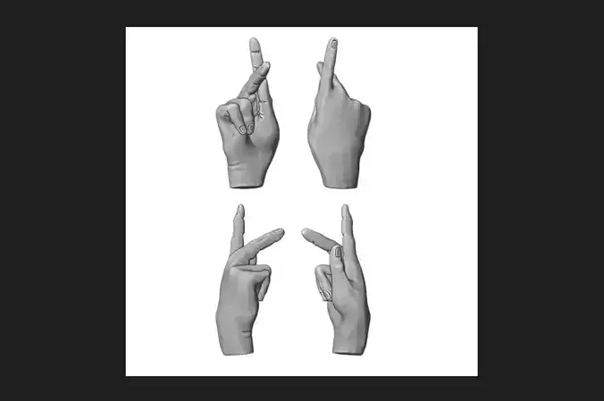 Hand sign 7 3D print model