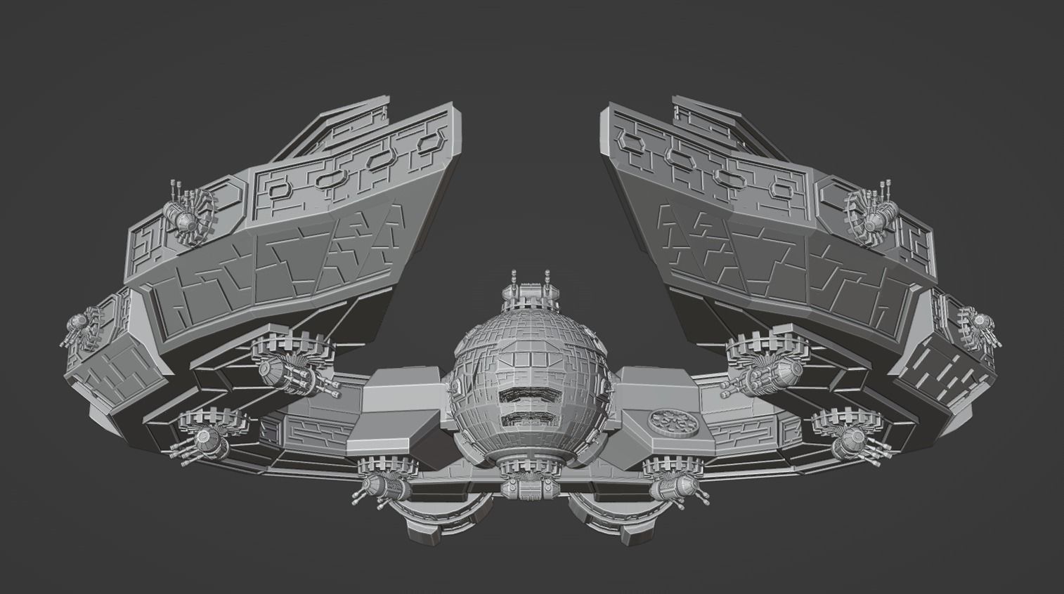 Star Wars Ship Low Poly Look 3D model_7