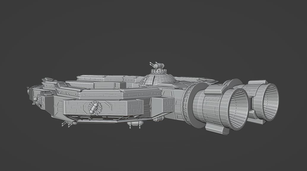 Star Wars Ship Low Poly Look 3D model_5