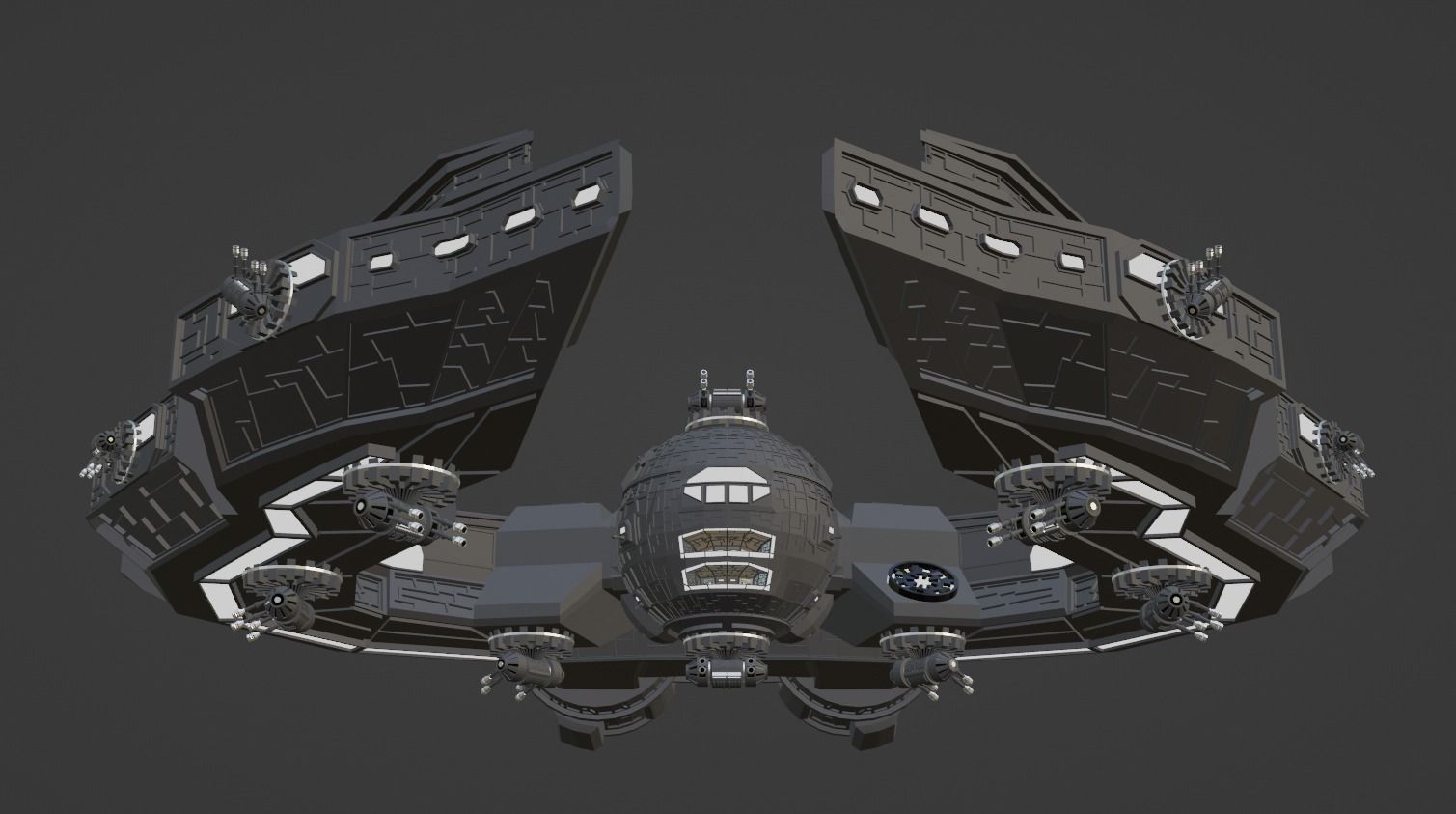 Star Wars Ship Low Poly Look 3D model_8