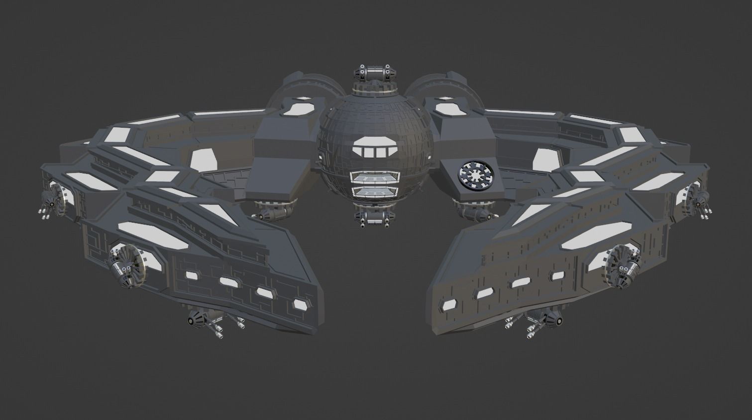 Star Wars Ship Low Poly Look 3D model_11