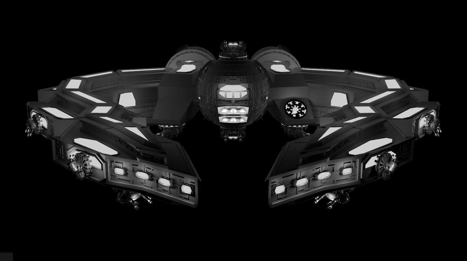 Star Wars Ship Low Poly Look 3D model_9