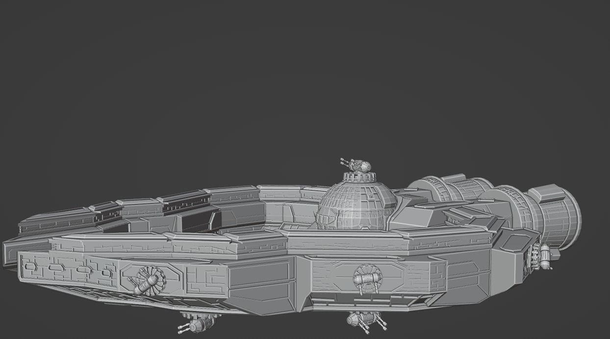 Star Wars Ship Low Poly Look 3D model_13
