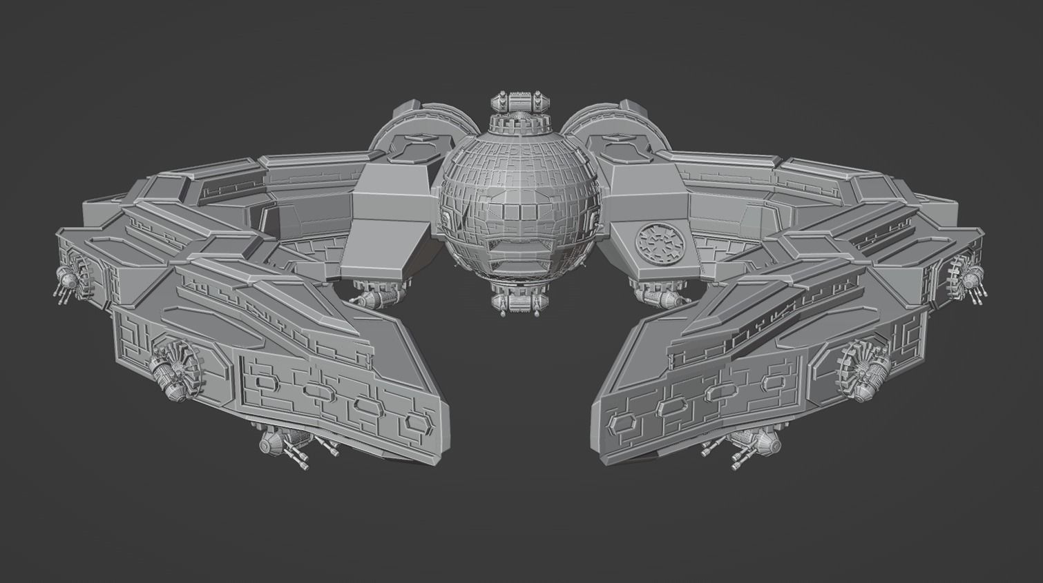 Star Wars Ship Low Poly Look 3D model_10