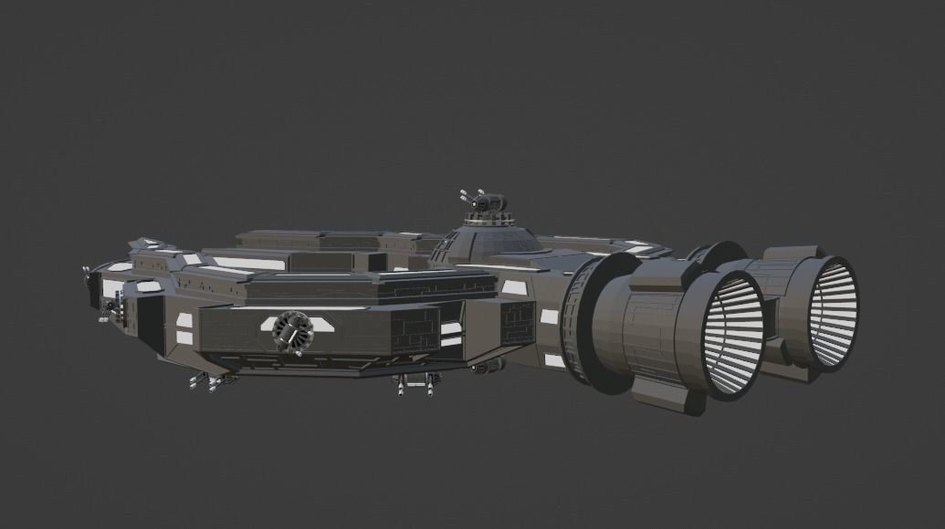 Star Wars Ship Low Poly Look 3D model_4