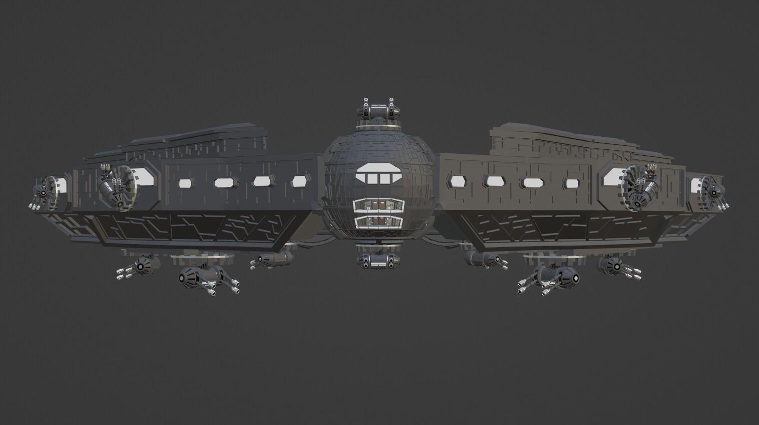 Star Wars Ship Low Poly Look 3D model_1