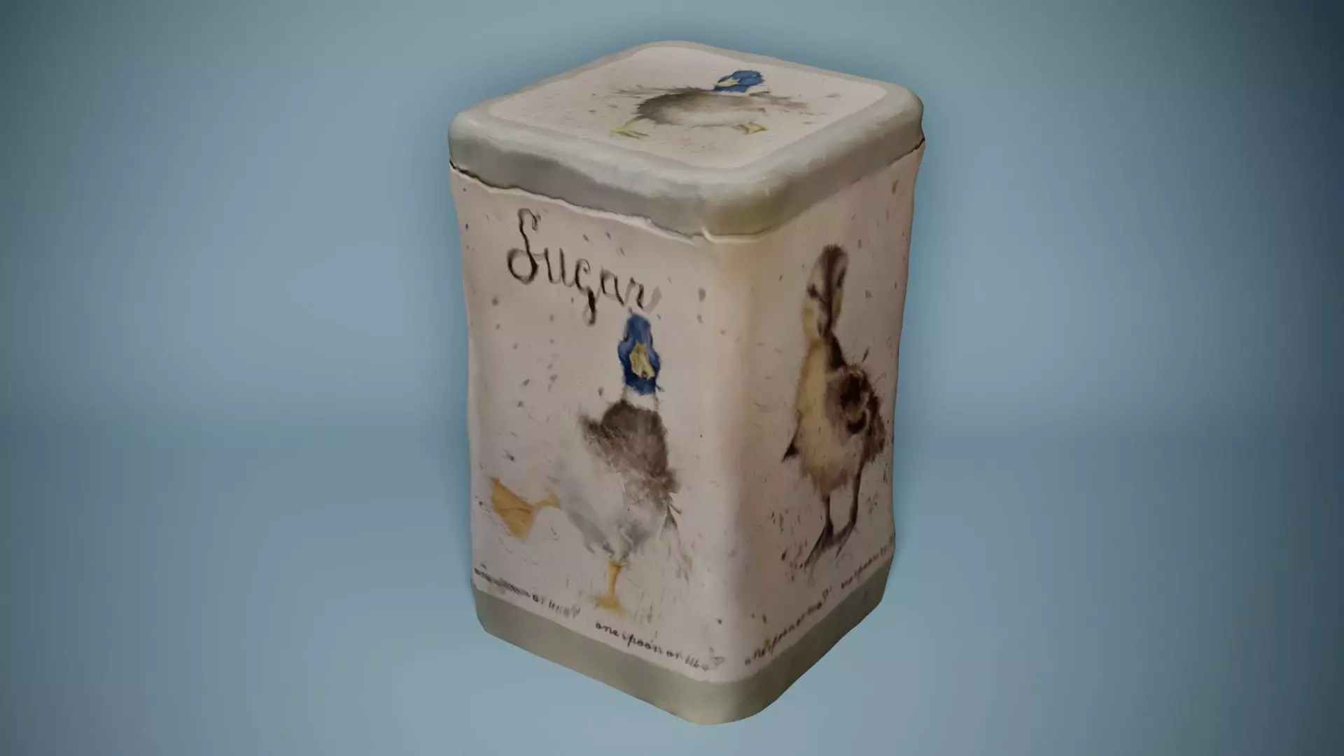 Duck Themed Sugar Tin Low-poly 3D model