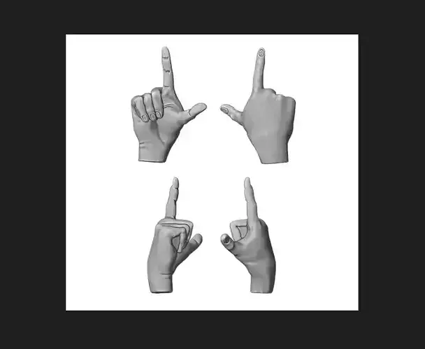 Hand sign 8 3D print model