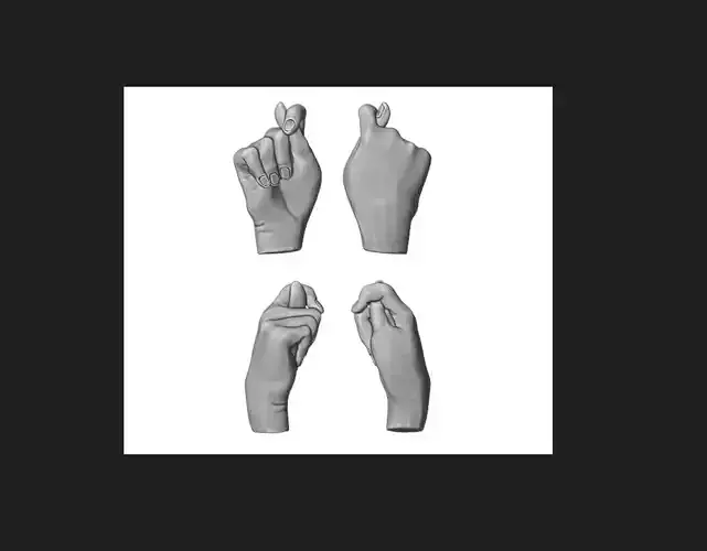 Hand sign 9 3D print model