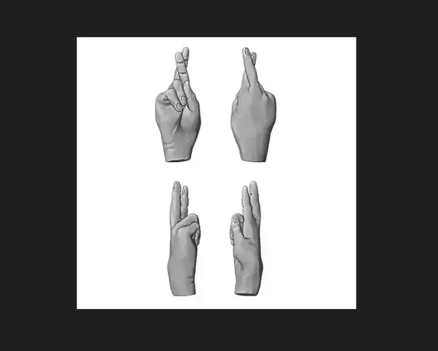 Hand sign 10 3D print model