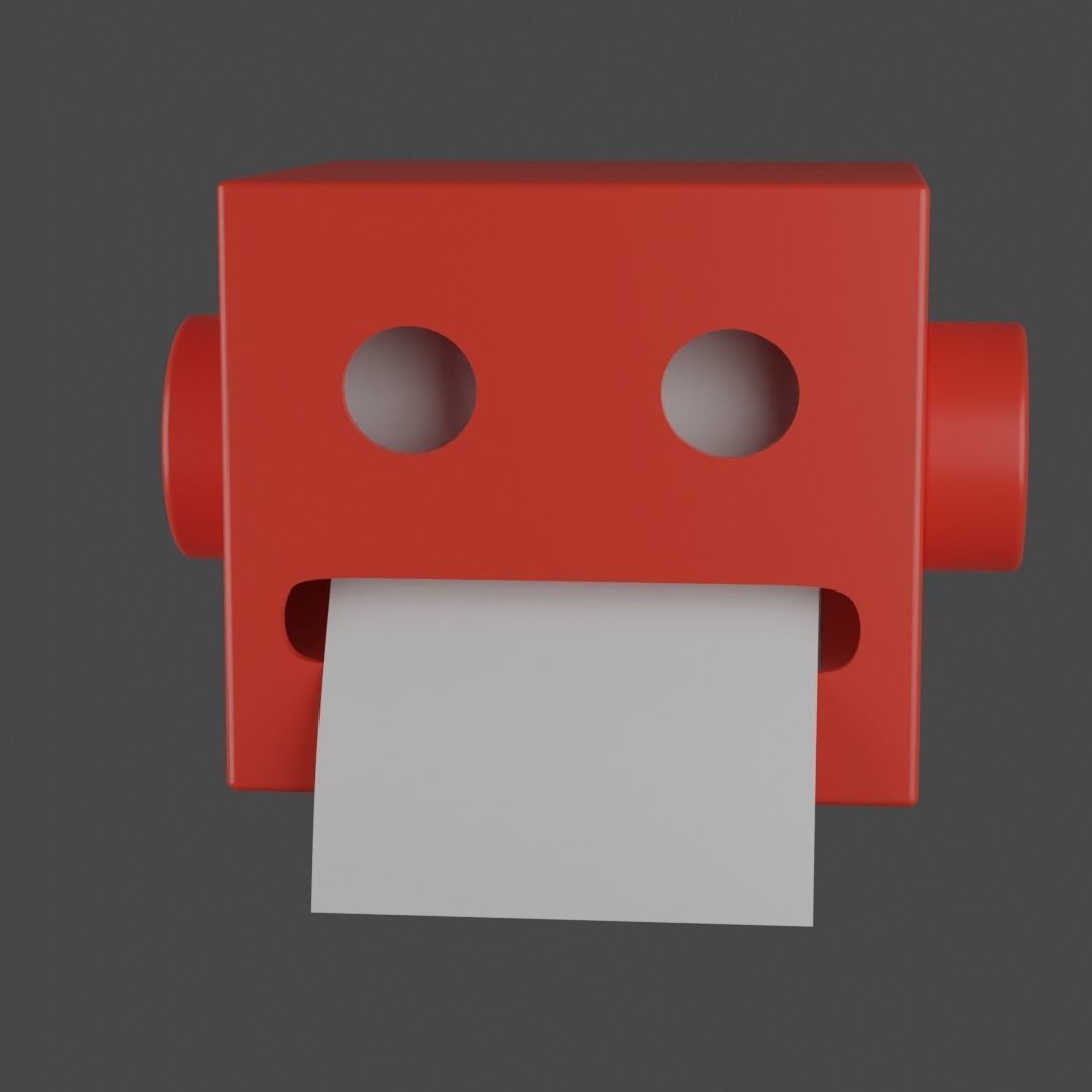 toilet paper holder robot 3D print model_2
