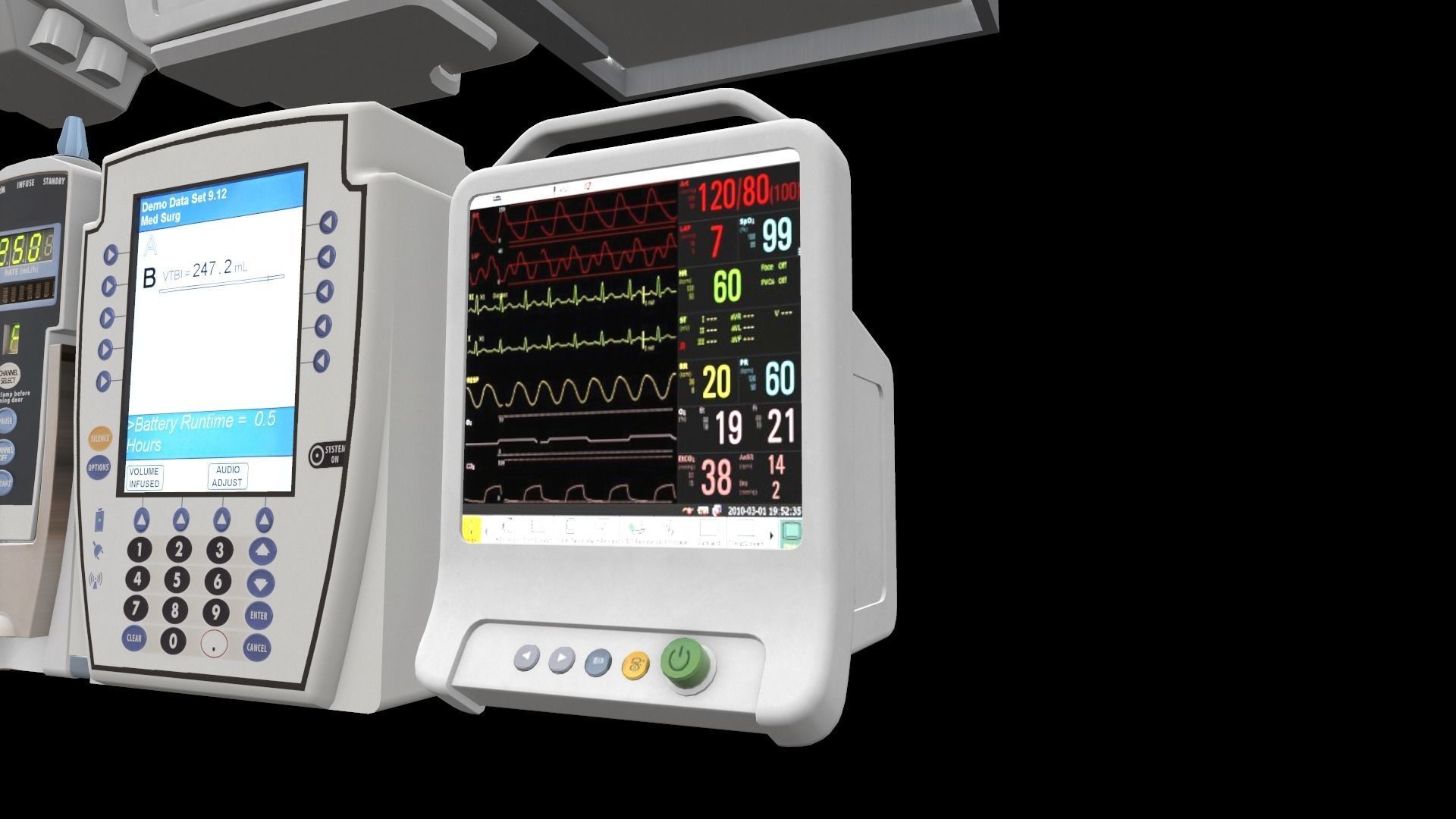 7 Hospital Screens Low-poly 3D model_3