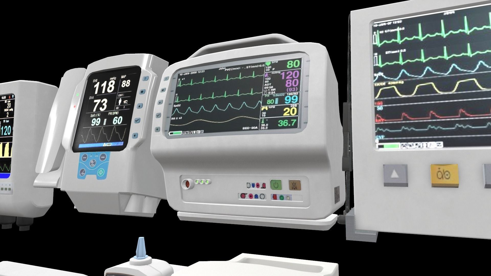 7 Hospital Screens Low-poly 3D model_5
