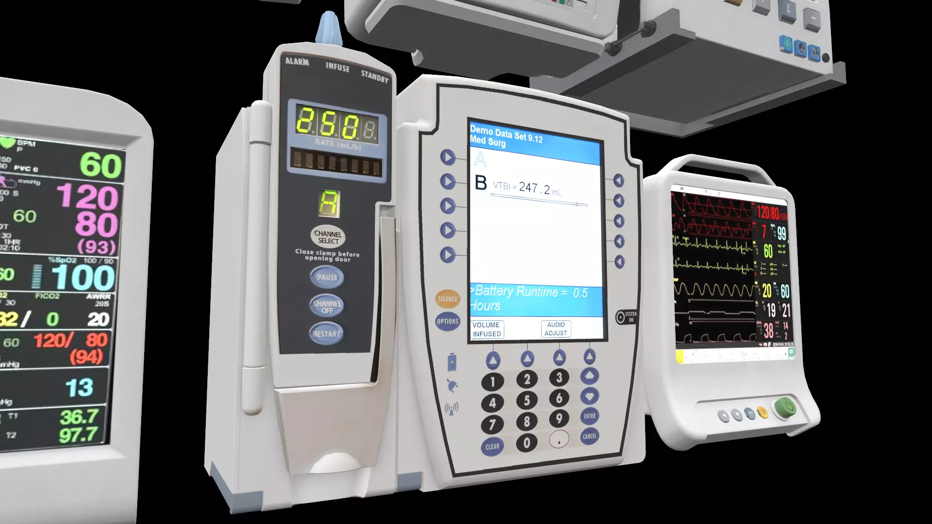 7 Hospital Screens Low-poly 3D model_0