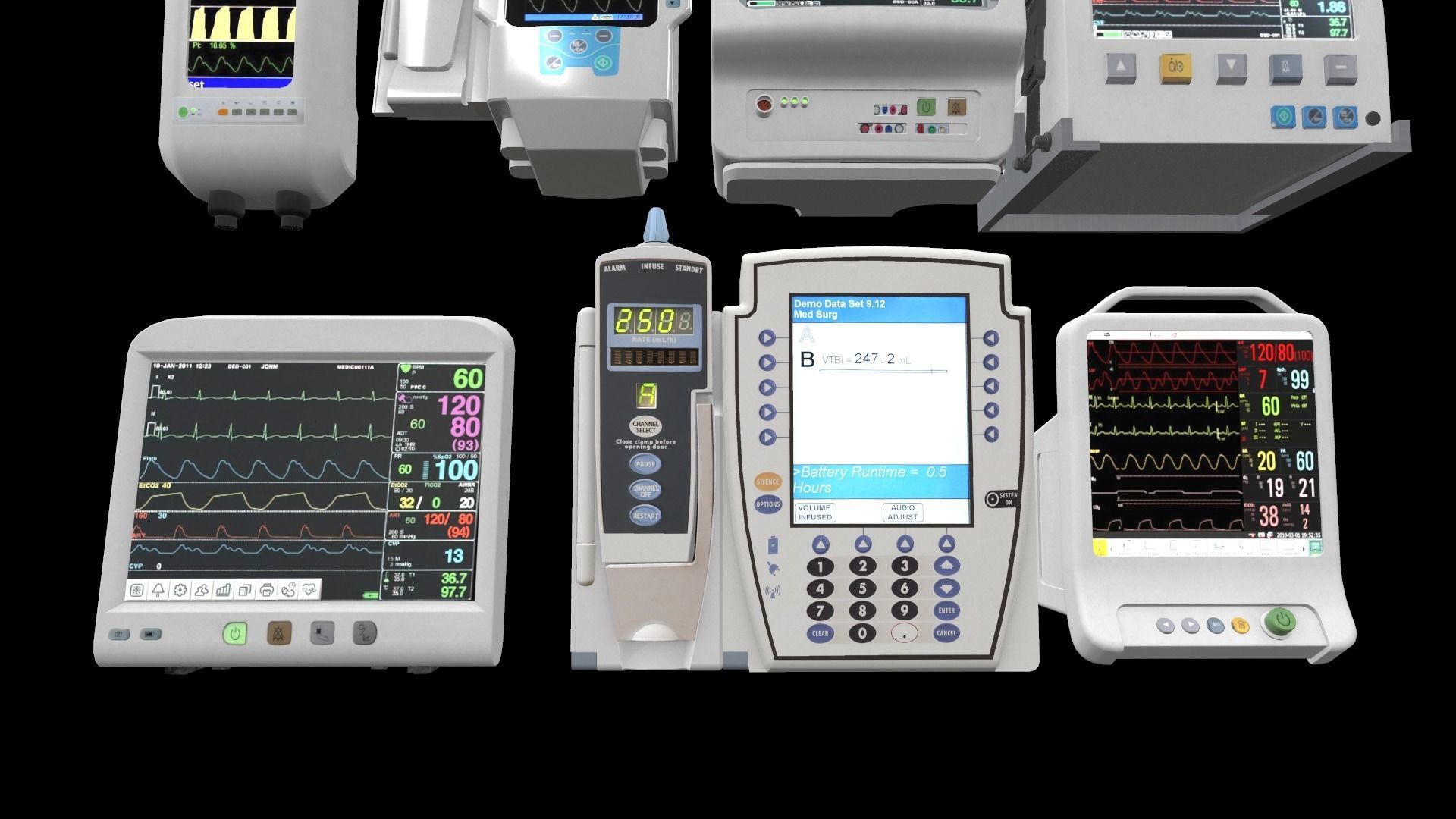 7 Hospital Screens Low-poly 3D model_15